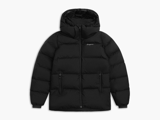 Bergans Lava Warm Down Jacket con capucha Mujer Negro/Gris Sólido S