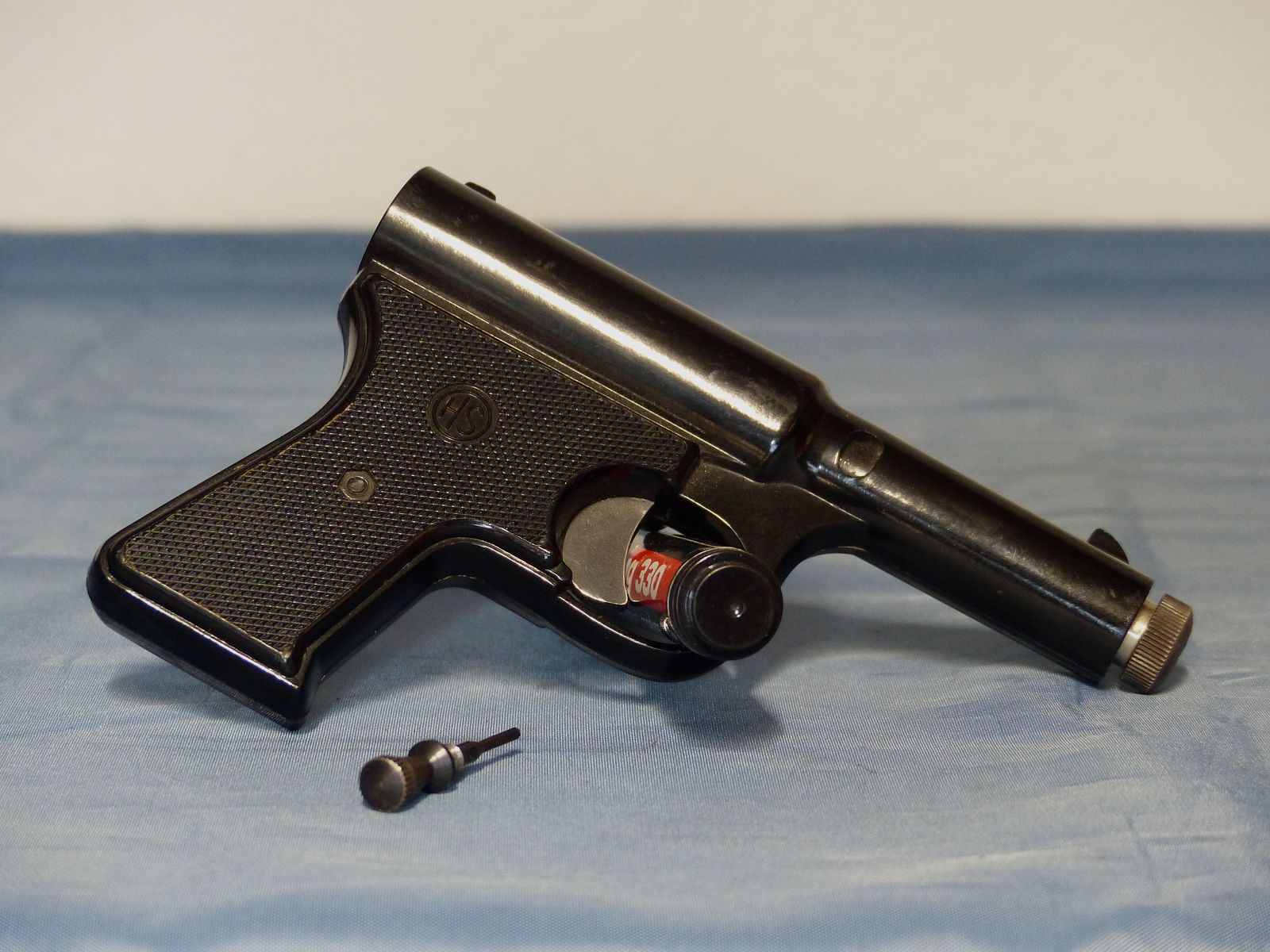 Pistolet à air comprimé ancien, pistolet en bakélite, pistolet HS Schmidt Mod. 9 A, canon télescopique, calibre 4,5 mm