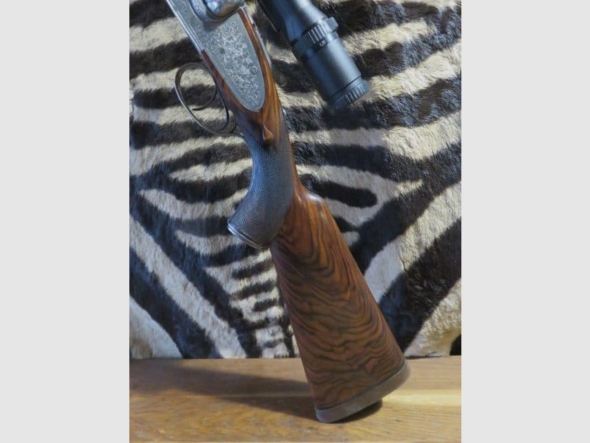 Bockdoppelflinte LEBEAU-COURALLY Kal.375H&H mit 63 cm Läufen + Zielfernrohr ZEISS, Bild 9 von 13