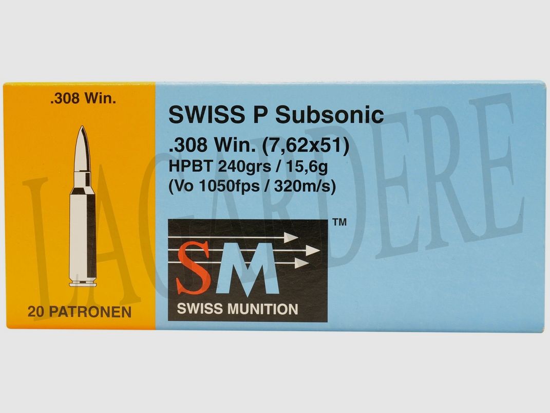 RUAG SUBSONIC HPBT 240 GRS (PATRONE MIT GESCHOSS)