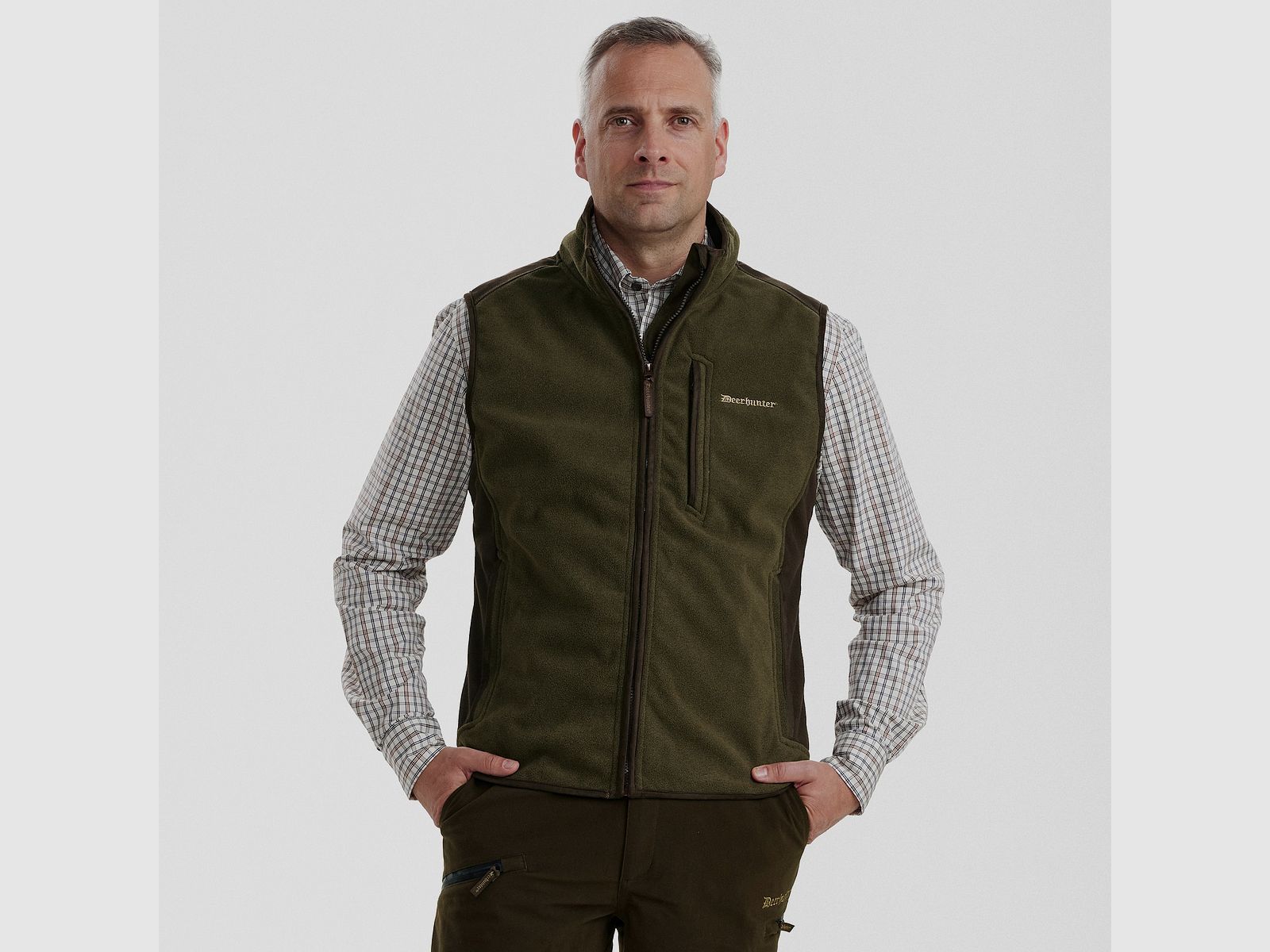 Deerhunter Gamekeeper Bonded Fleece Waistcoat Graphite Green M