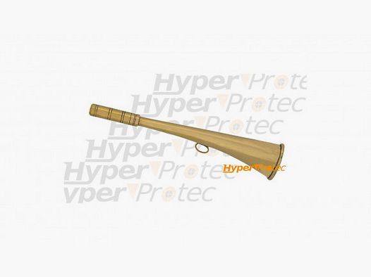 Flat horn in polished brass for hunting - 22 cm
