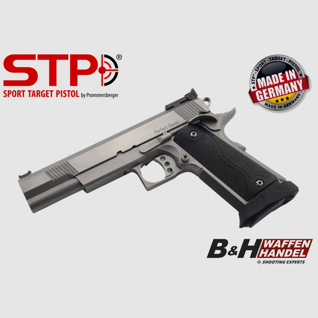 STP Perfect Classic Silver Kal.: 9mm Luger 1911 Sportpistool, afbeelding 1 van 11