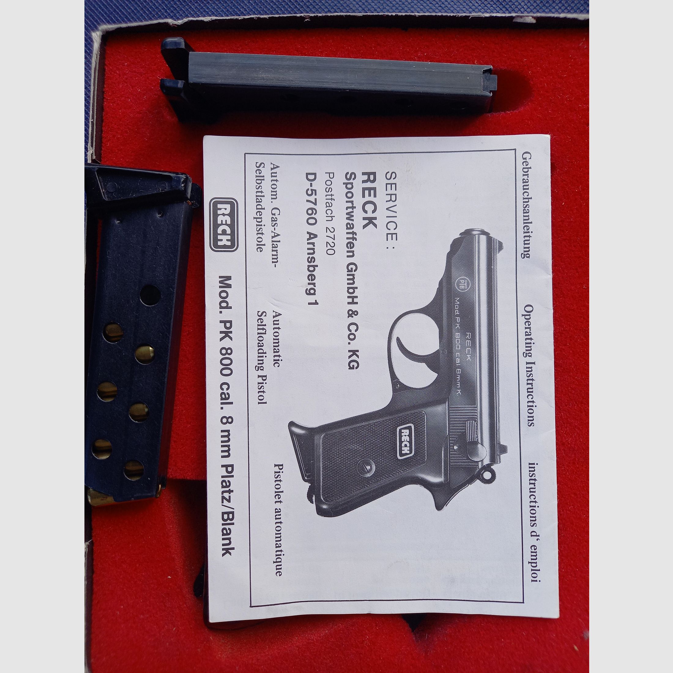 Reck Mod. PK 800 cal. mm space/blank including shoulder holster