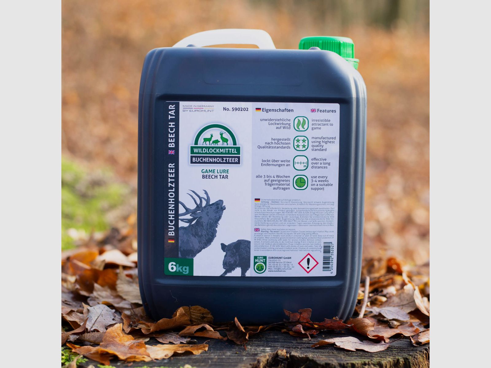 EUROHUNT Original Buchenholzteer 5L Kanister Schwarzwildlocker Klassik