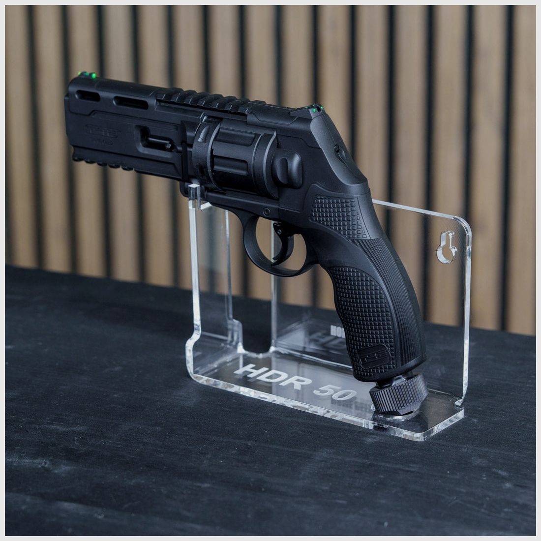PLEXIGLAS® Wandhalterung / Tischständer für HDR50 | HDP50 | stilvolles Design mit gelasertem Homedefence-Logo