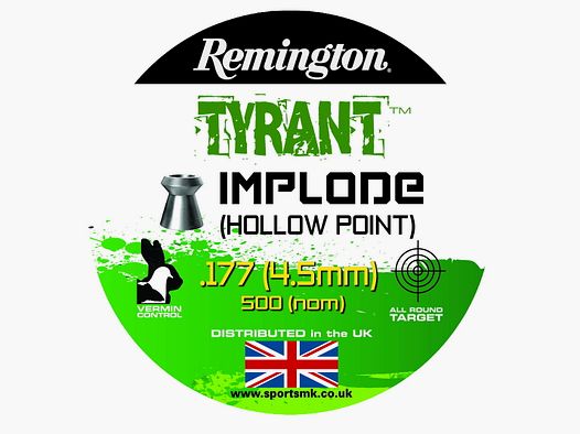 Remington Tyrant Implode Hollow Point Cal. .177 / 4,5mm, 500 colpi