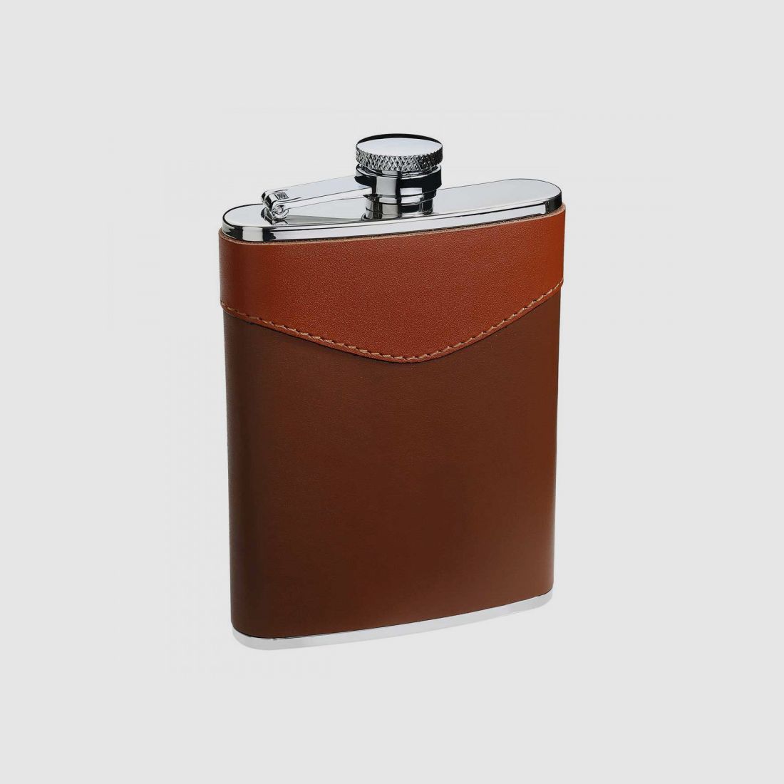 BOTTIGLIA IN ACCIAIO INOSSIDABILE CON COPERTURA IN PELLE MARRONE 207 ML