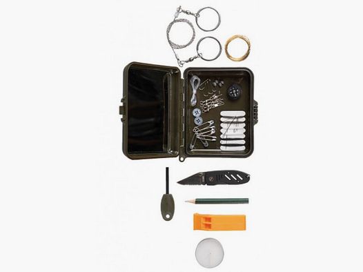 SURVIVAL KIT - WATERPROOF BOX - 15-PCE.