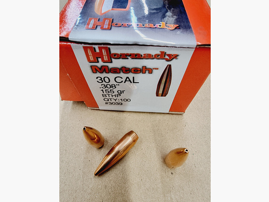 .308/.30-155grs BTHP Hornady Geschosse 100 Stk. No. 3039