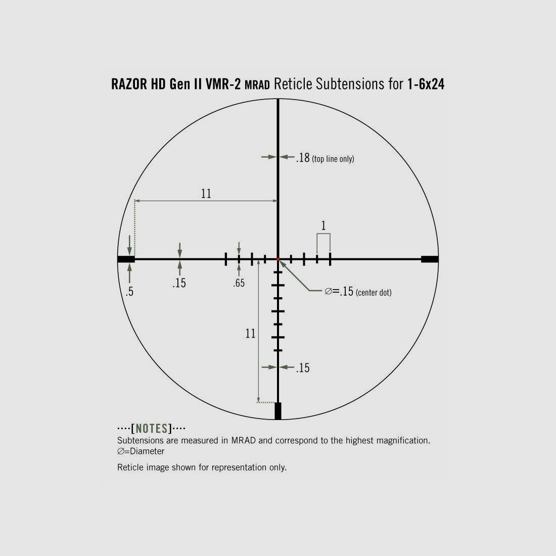 Vortex Optics Razor HD Gen II-E 1-6x24 VMR-2 MRAD