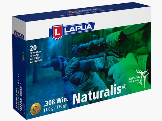 Lapua Büchsenpatronen Naturalis .308. 170 grains