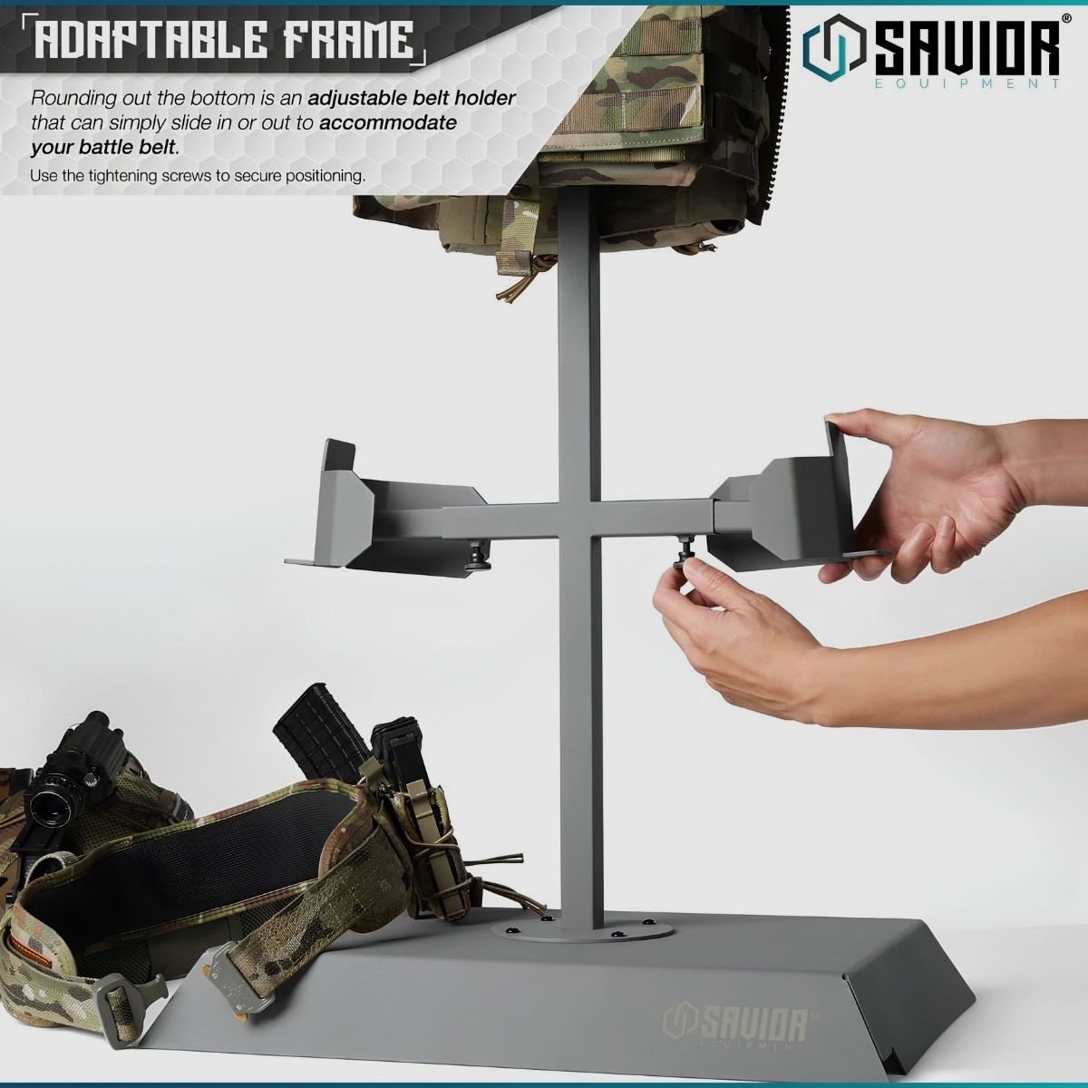 Savior - Soporte táctico - H.A.B. Rack Tactical Gear Stand - Gris - RK-HAB-ST-GS, imagen 6 de 7