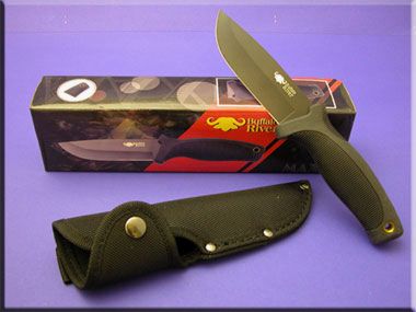 Buffalo~Fiume Coltello da Caccia BRKM-100 Rivestito di Nero