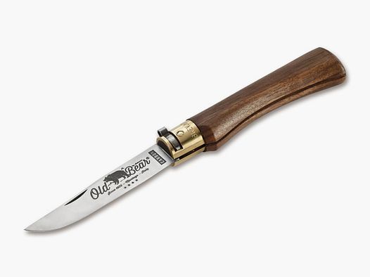 Cuchillo plegable XL nogal acero al carbono §42a conforme a la ley