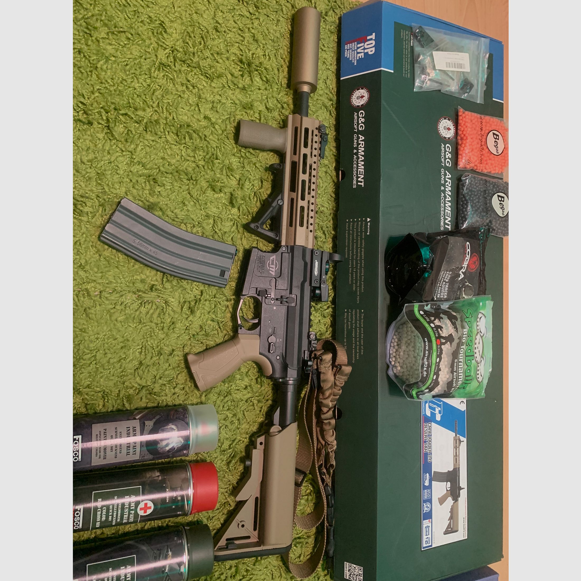 G&G CM16 Raider 2.0 - Desert Tan - Als nieuw (S-AEG, 1,5J)