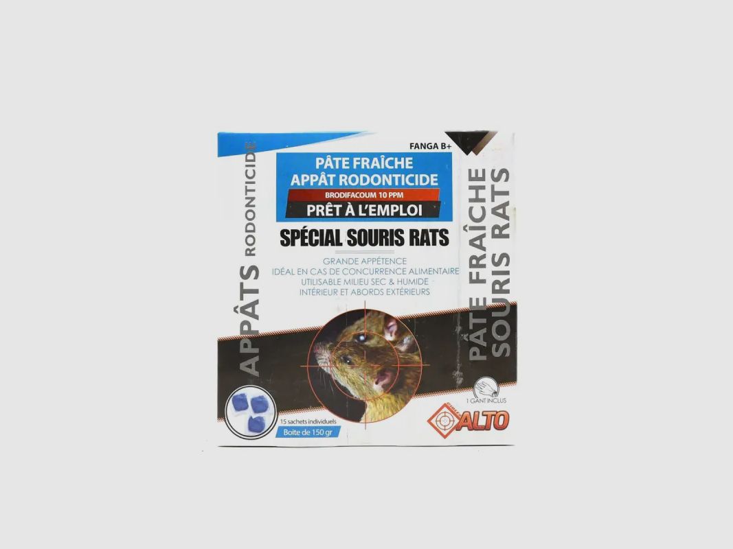 Ratten- und Mäuseköder ALTO in frischer Paste mit Brodifakoum 150 g, Bild 1 von 7