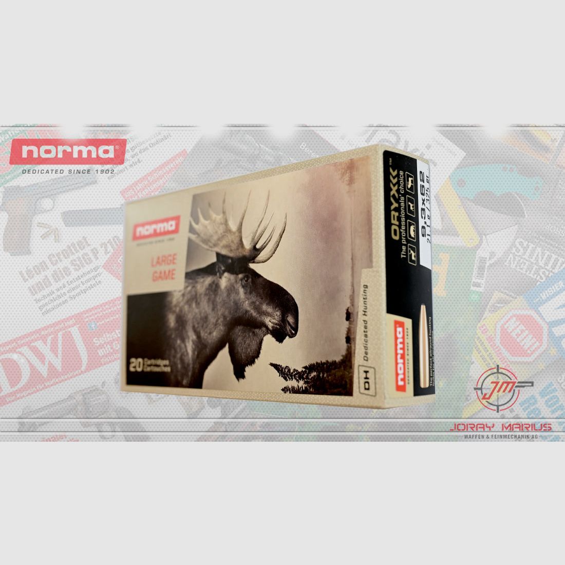 9.3×62 Norma 21.1g 325gr Oryx