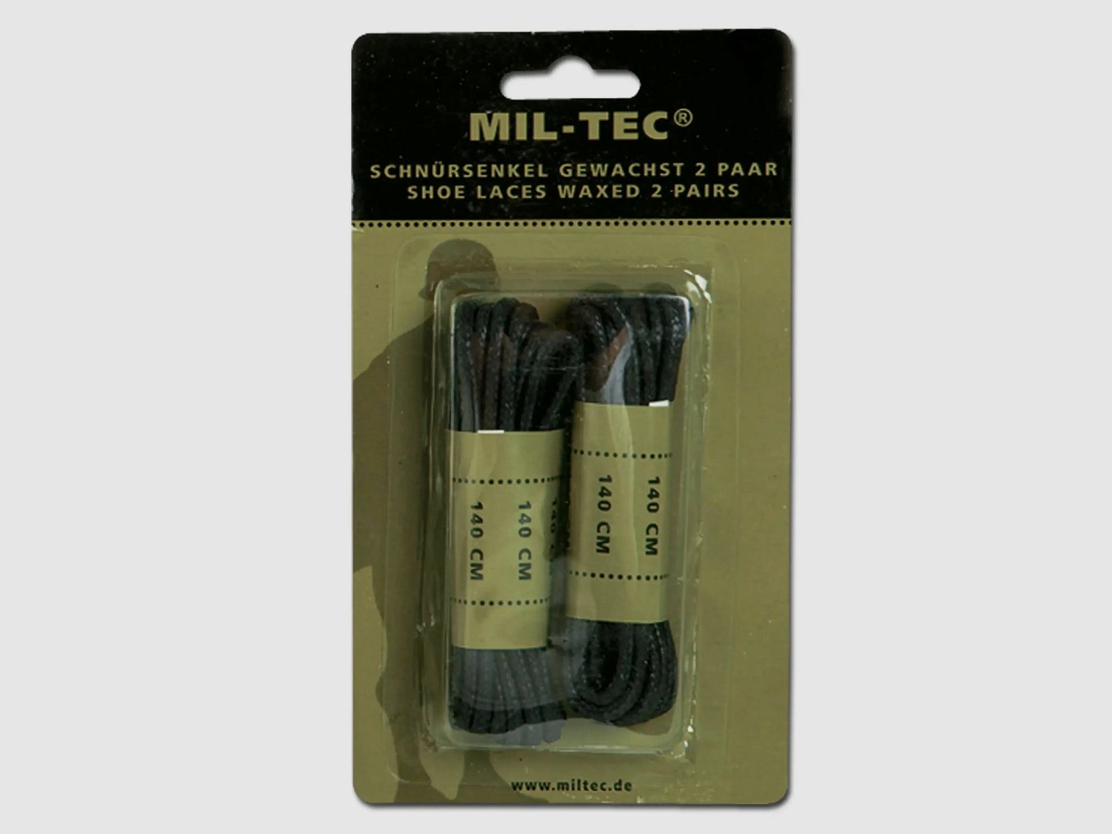 Mil-Tec Cordones Encerados - 140 cm / Negro