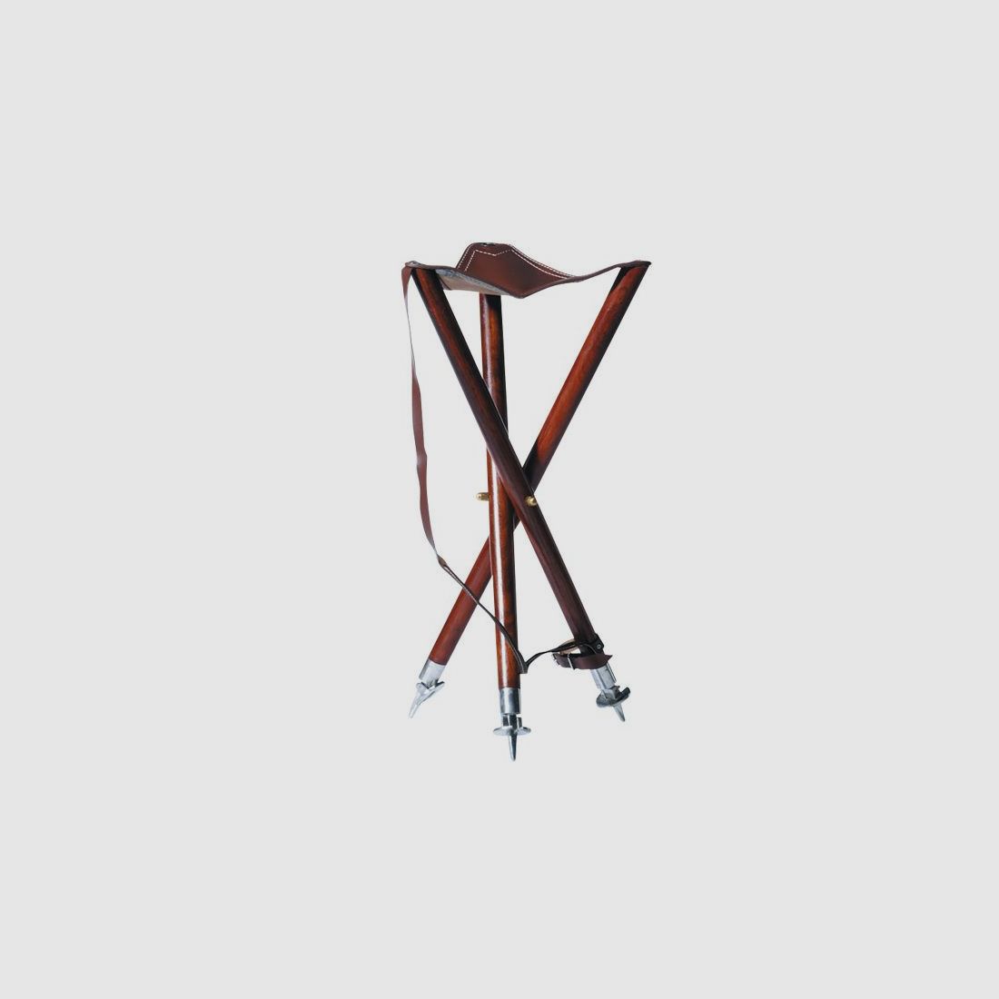 Chaise de Chasse Trépied avec Siège en Cuir, image 1 sur 2