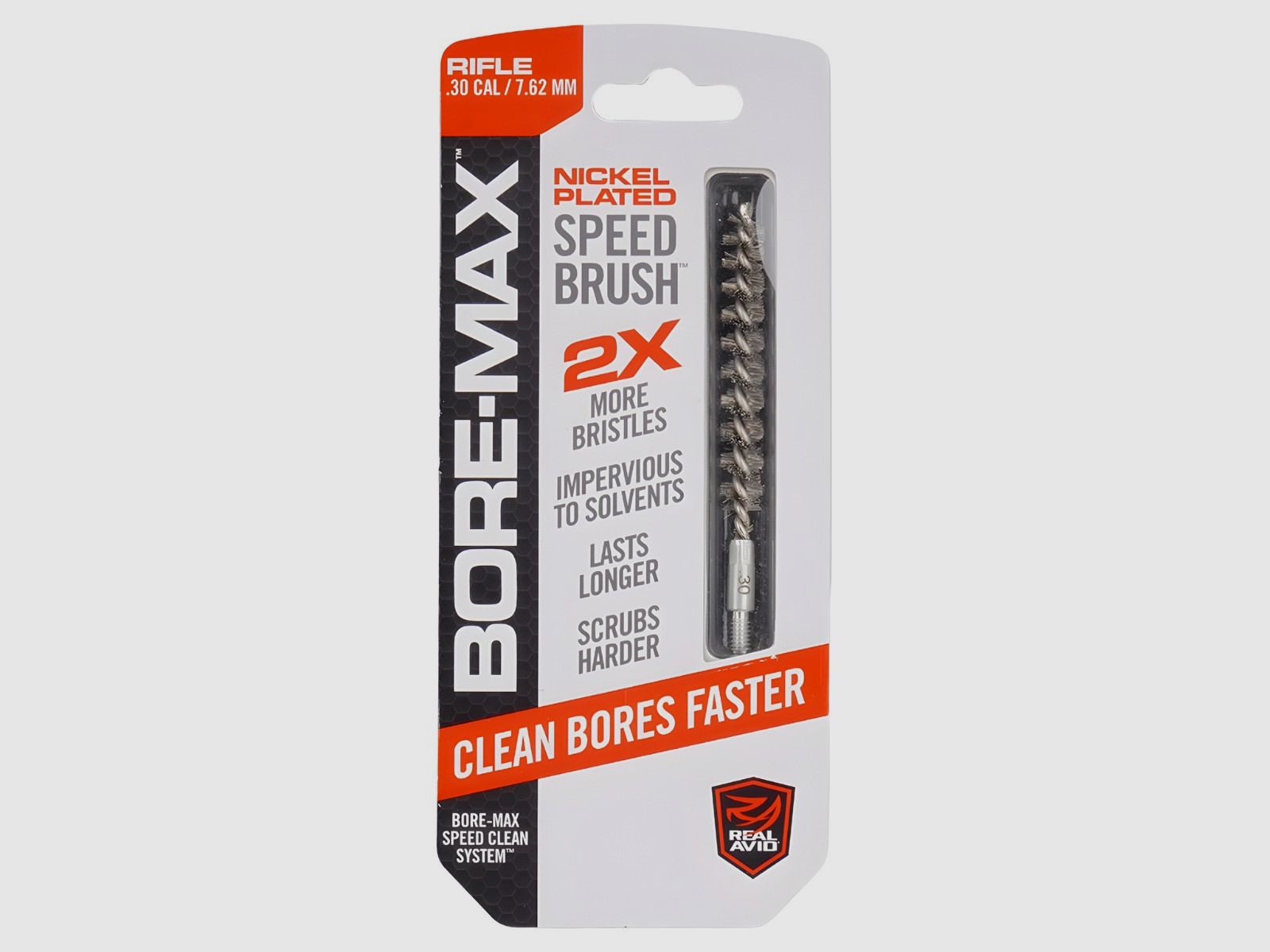 Real Avid – Bore-Max Speed Brush Gun Cleaning Brush – .30/7.62 – AVBMSB30, image 1 of 4