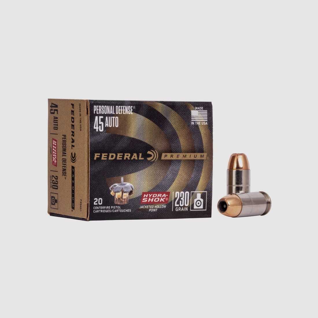 Federal Premium Personal Defense Hydra-Shok .45 ACP 230GR JHP 20 cartouches