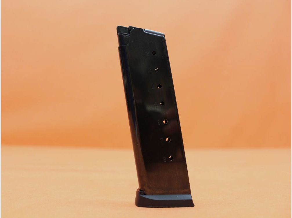 MEC-GAR Colt 1911: Magazin MEC-GAR 8-Schuss brüniert m. Magazinschuh .45Auto (.45ACP)