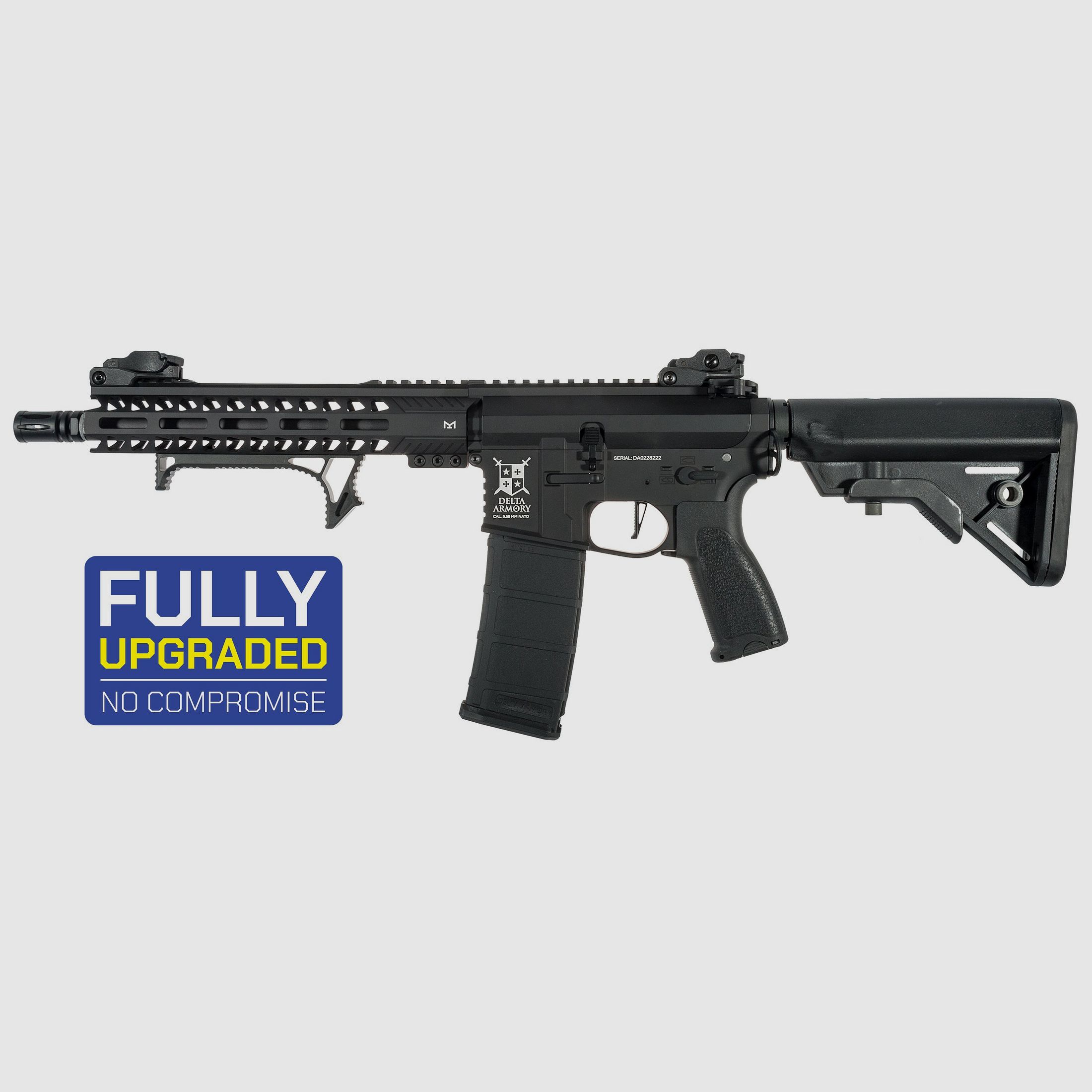 AR15 10inch M-LOK ALPHA Vollmetall ETU NC! - Serie Delta Armory Schwarz S-AEG Airsoft Gewehr Frei ab 18 Jahren