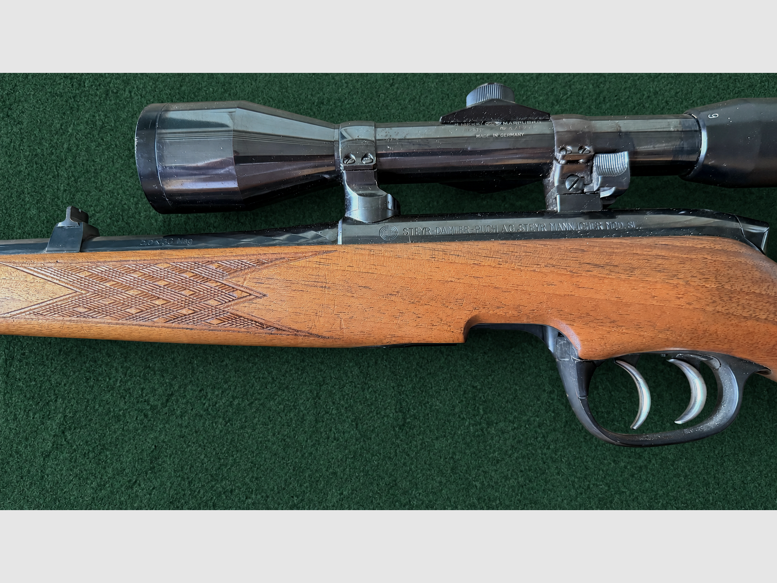 Steyr-Mannlicher Modell SL Stutzen, Kaliber 5,6×50 Mag., mit Nickell-Zielfernrohr, Bild 2 von 10