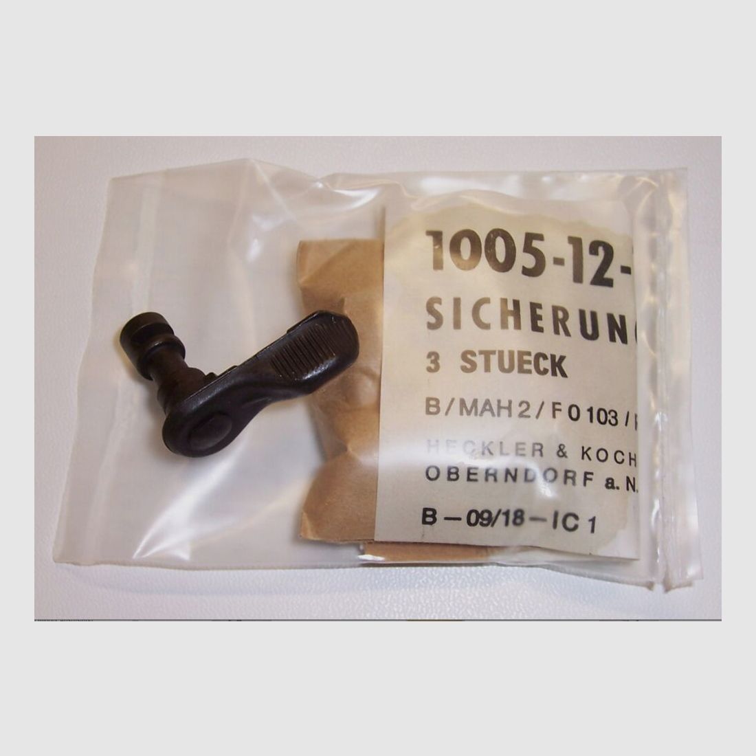 Sicherung, Sicherungshebel für Metallgriffstück, NEU für G3 H&K Heckler und Koch GmbH Oberndorf a.N.