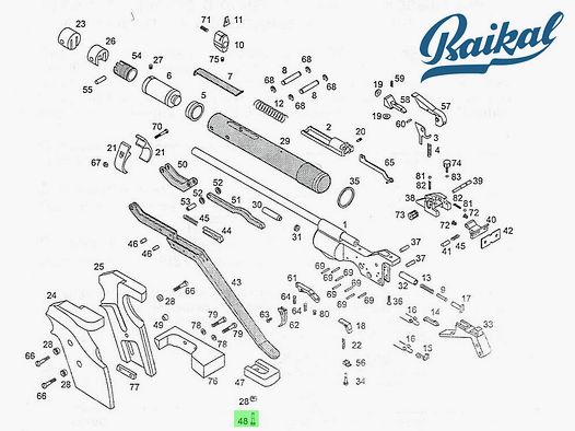 Schraube fĂĽr Spannhebelgriff (Screw) fĂĽr Match-Luftpistole Baikal MP-46M