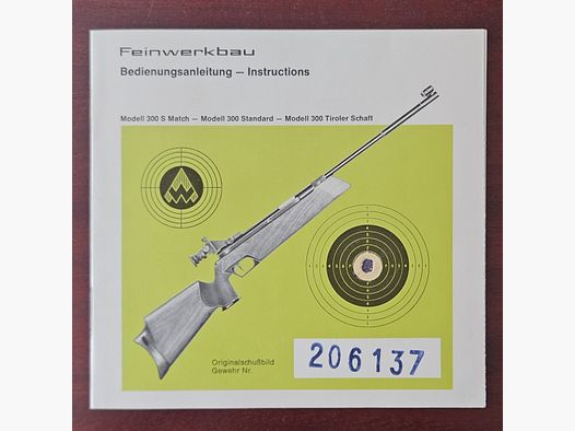 Manuale originale d'uso del Feinwerkbau Luftgewehr 300