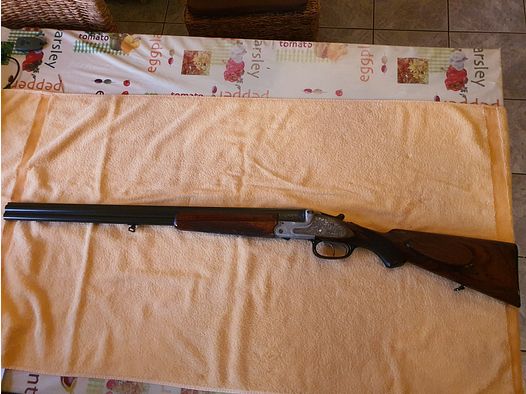 Meesterstuk Bockdoppelflinte Franz Kettner Suhl met Holland & Holland zijsloten Uniek!