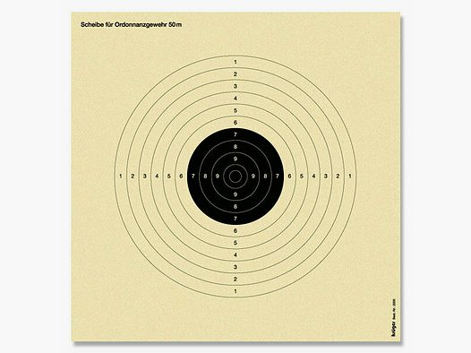 Cible de fusil d'ordonnance Krüger à 250 BDS ordonnance 50m
