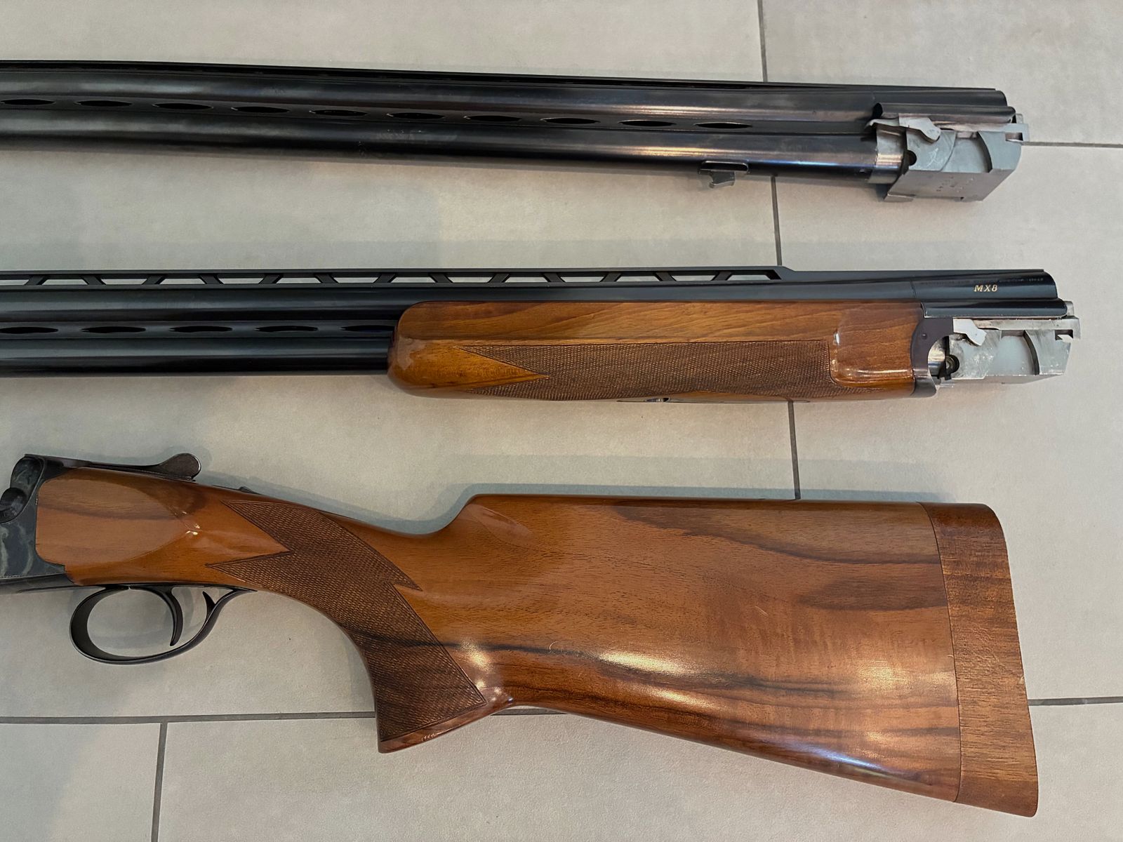 Perazzi MX8 Bockdoppelflinte 12/70 System buntgehärtet Skeet- und Jagdlauf