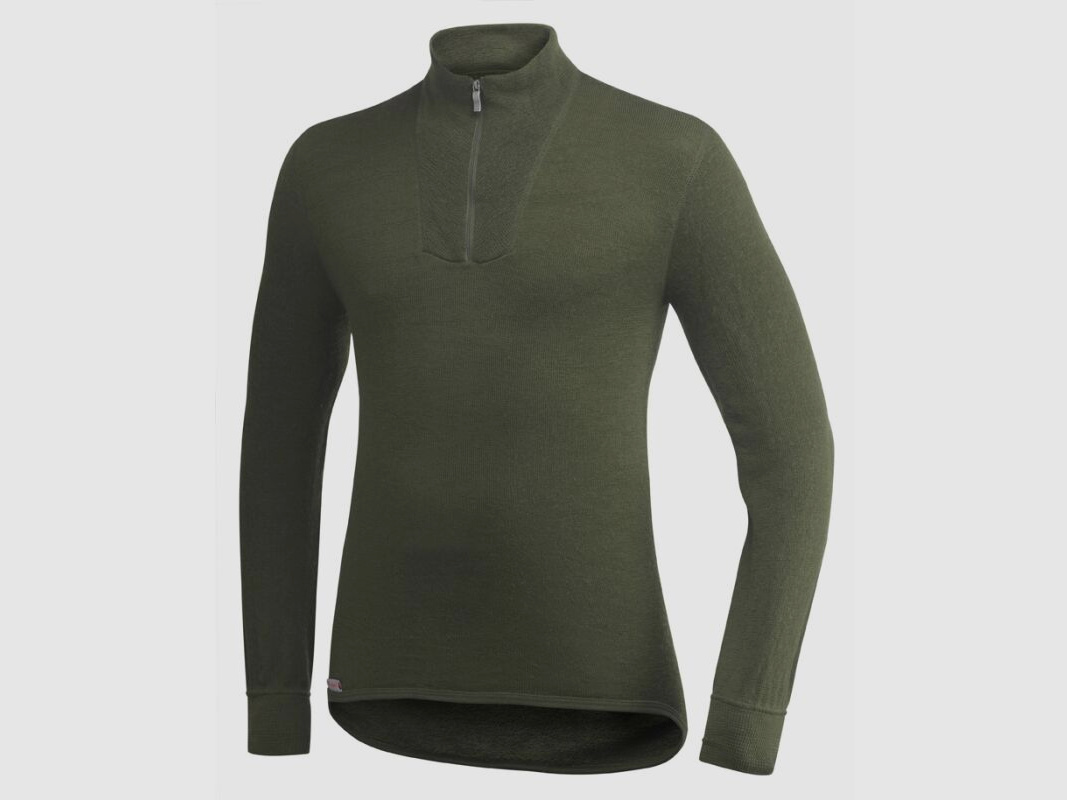 Woolpower Polo Unterhemd 400 mit RV Unisex L pine green