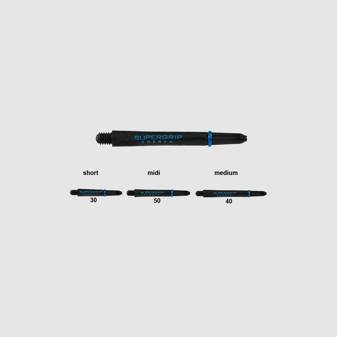 Harrows-Darts-Technology Supergrip Carbon aqua short=33mm Dart & Zubehör