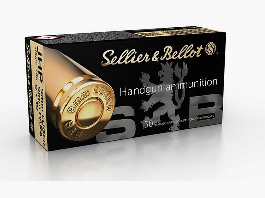 S&B 9mm Luger Para JHP Kampfpistolenmunition 7,5 g