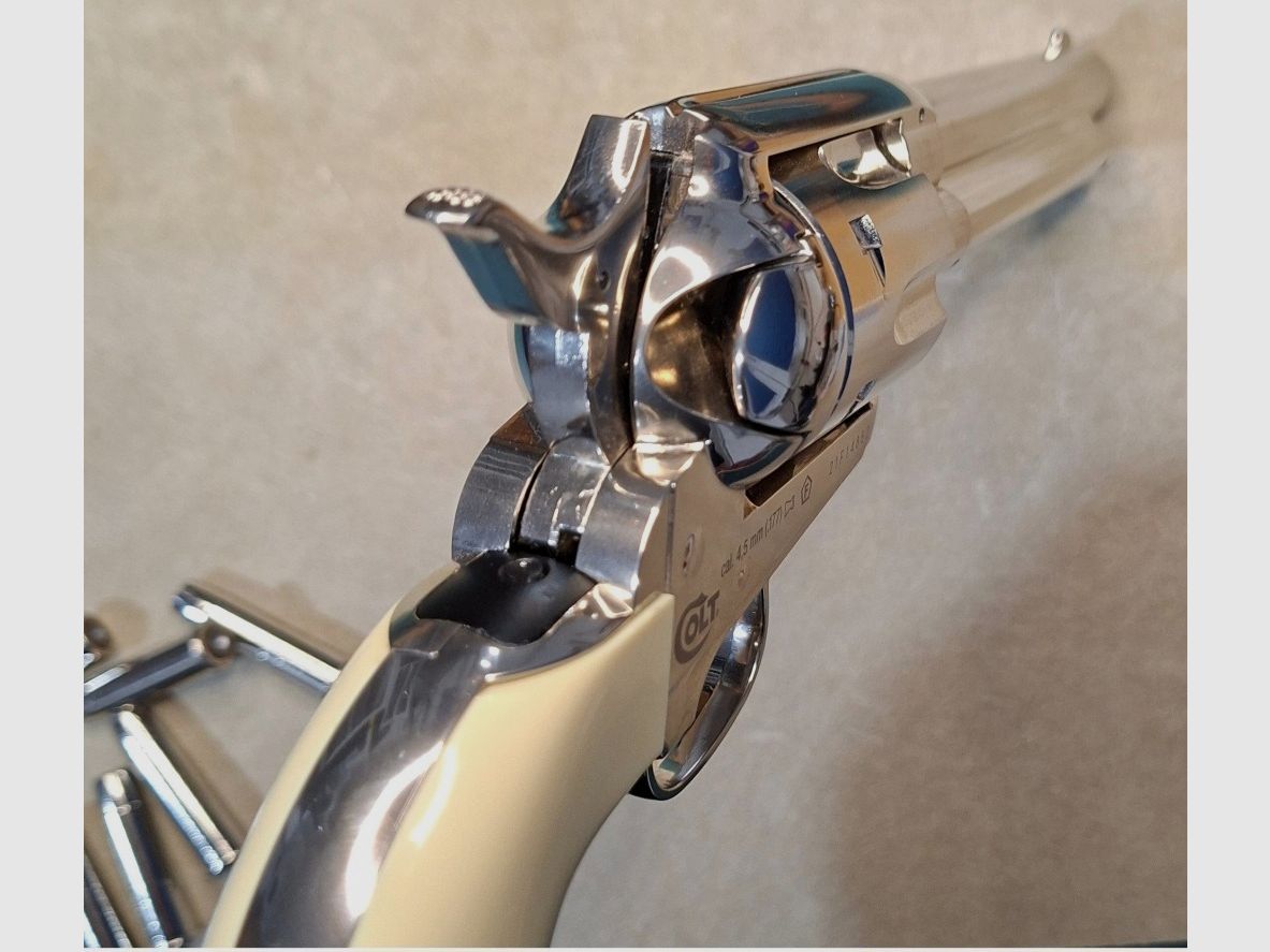 !!! Neuwertig!!! Colt SAA . 45, Vollmetall, nickel- finish, 5,5", cal. 4,5mm Co², P18!
