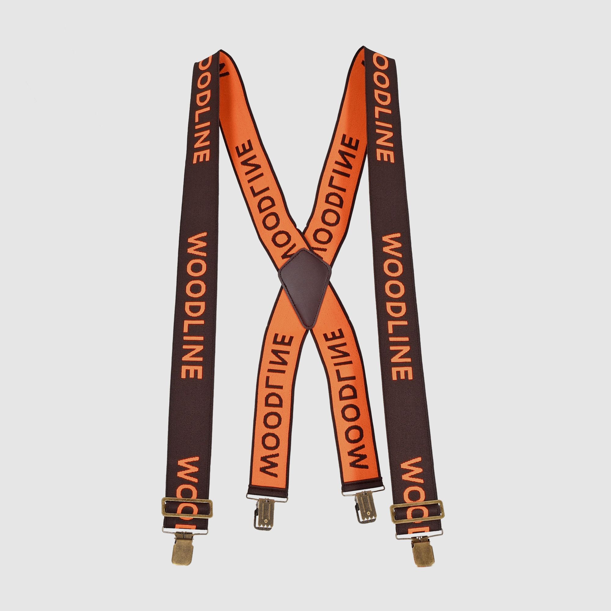 Woodline Hosenträger Clips Braun/Orange 50mm