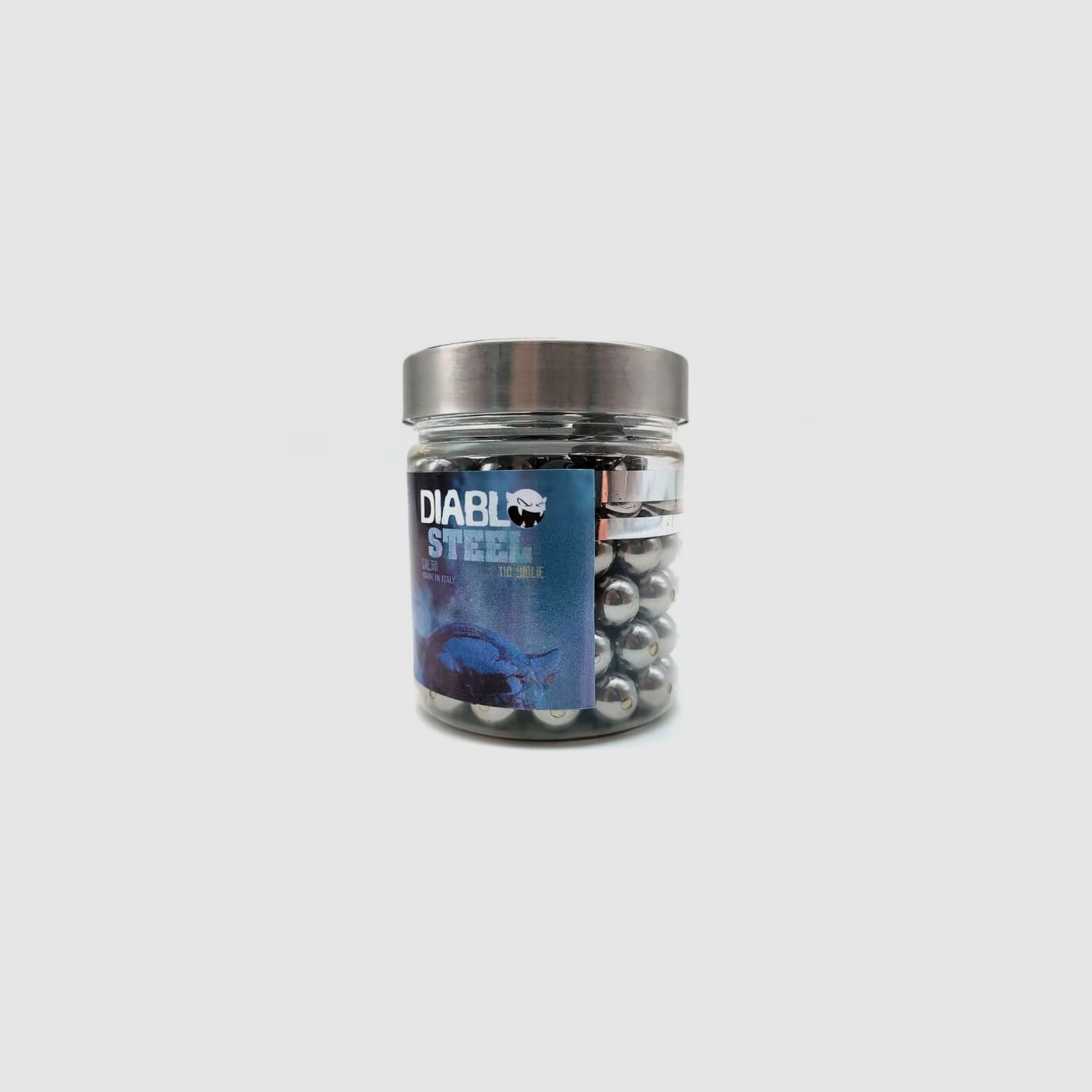 Biglie sfere Diablo Steel in acciaio T4E cal. 50 da 110 pz, immagine 1 di 3
