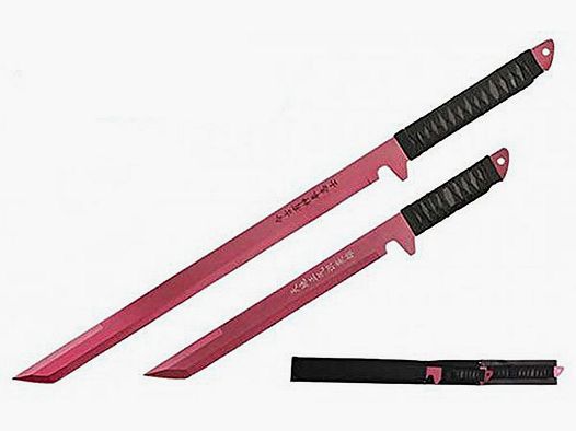 Set di spade ninja Technicolor con lama rossa