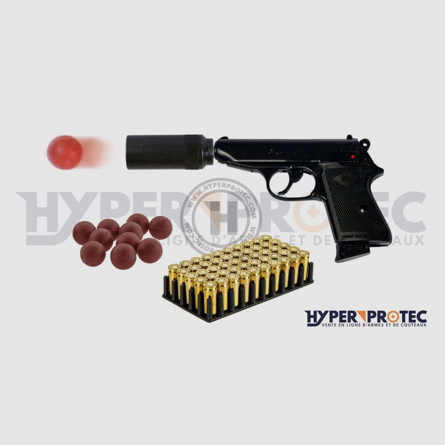Verteidigungspaket Bruni New Police Schreckschusspistole schwarz