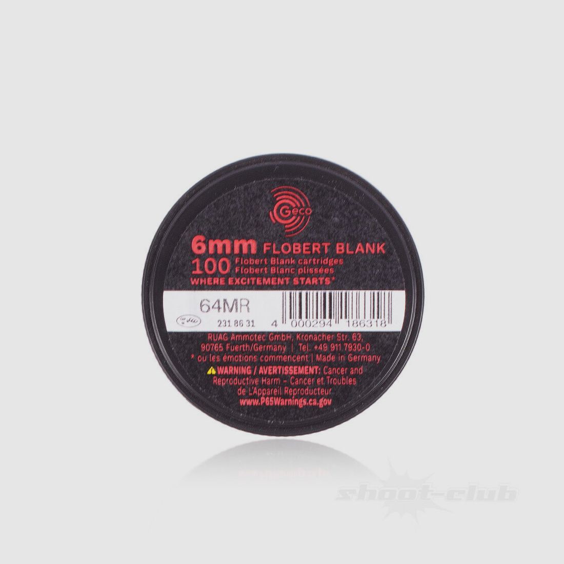 RUAG Ammotec GmbH	 Geco Platzpatronen Kal.  6mm Flobert - 100 Stück
