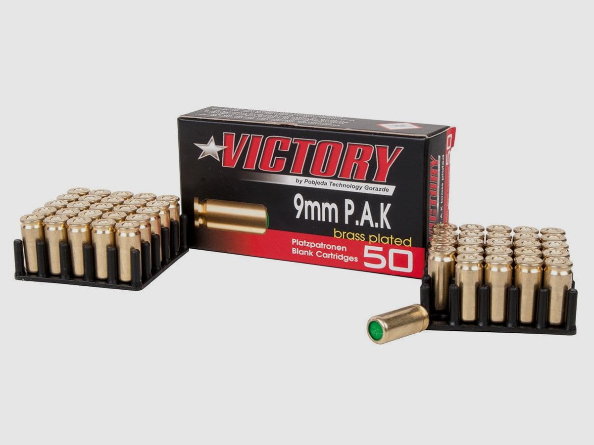 Victory Platzpatronen Victory MAX Brass 9 mm P.A.K 50 Stück