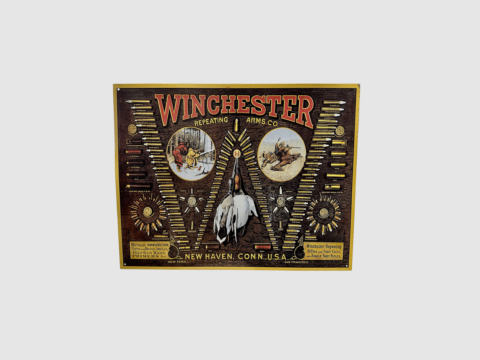 METALLPLAKETTE WINCHESTER WIN W GESCHOSS