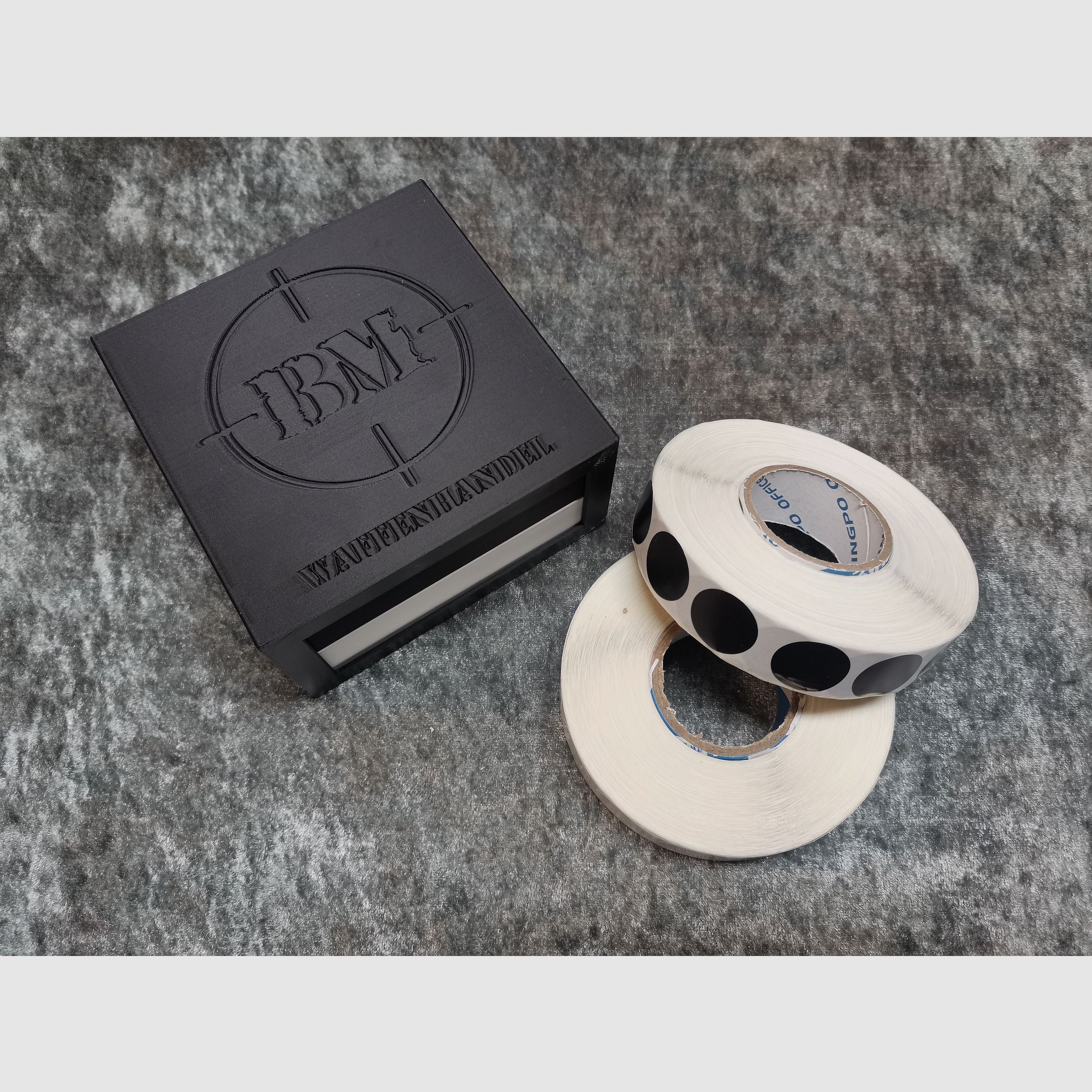 Schusspflaster Box  inkl. weiße & schwarze Pflaster Sportschütze 19mm Pflasterbox