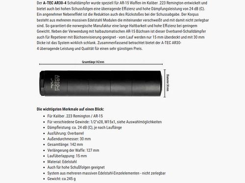 A-TEC AR30-4 - Kaliber .223Rem - Gewinde 1/2x28 - wie neu !!