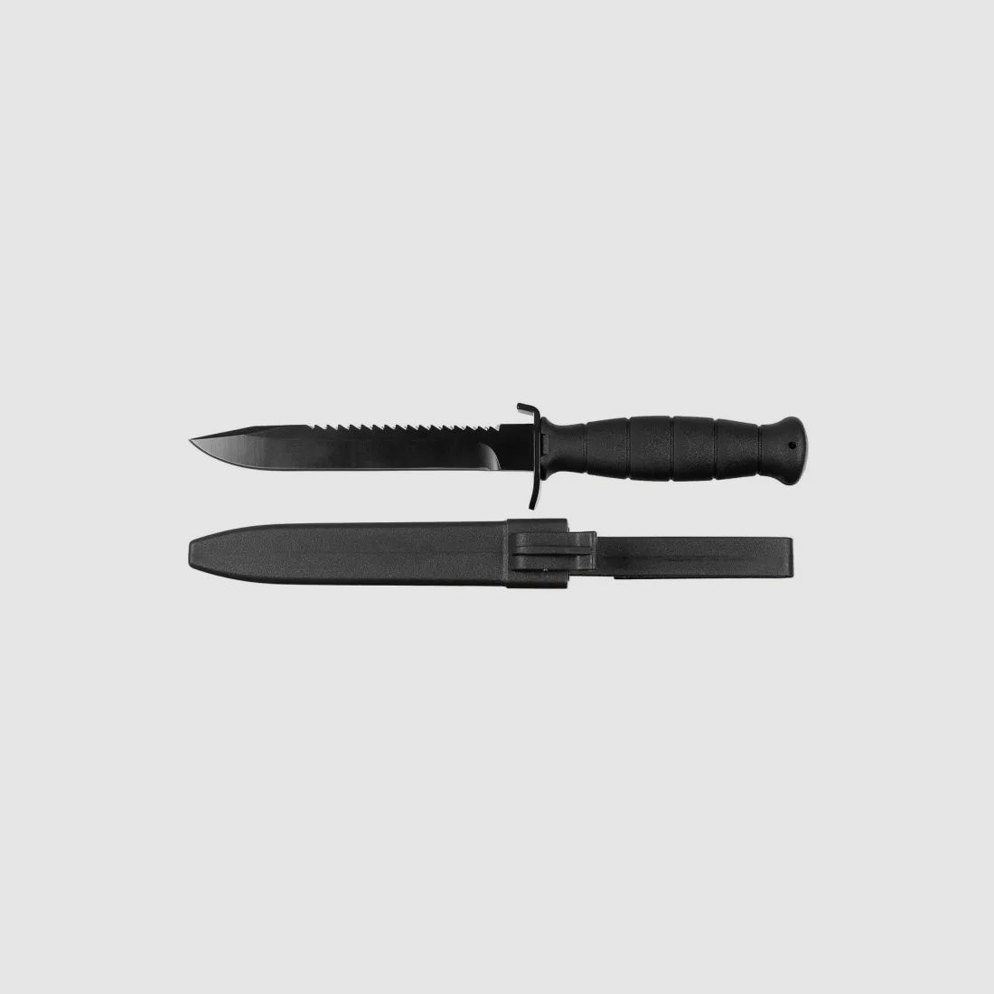 ÖBH combat knife (replica) black - saw back + plastic sheath
