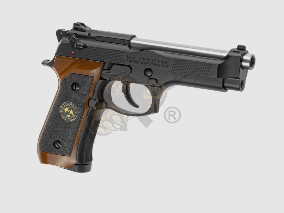 M92 Mod. Samurai Edge GBB CO2 Vollmetall (Black/Wood) Airsoft -F-